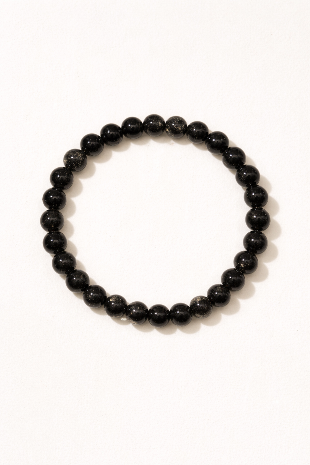 Black Rutilated Quartz Bracelet – Natural Crystal (7mm)