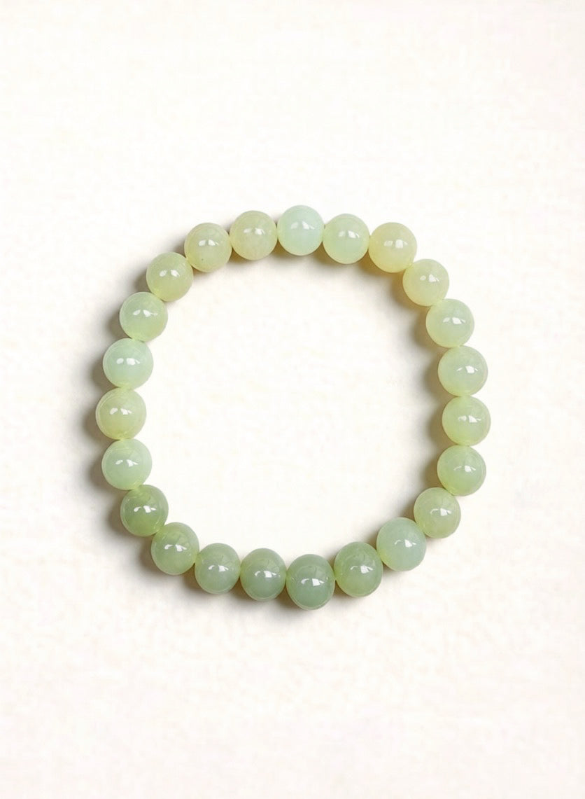 Gradient Hetian Jade Bracelet – Natural Stone (7mm)