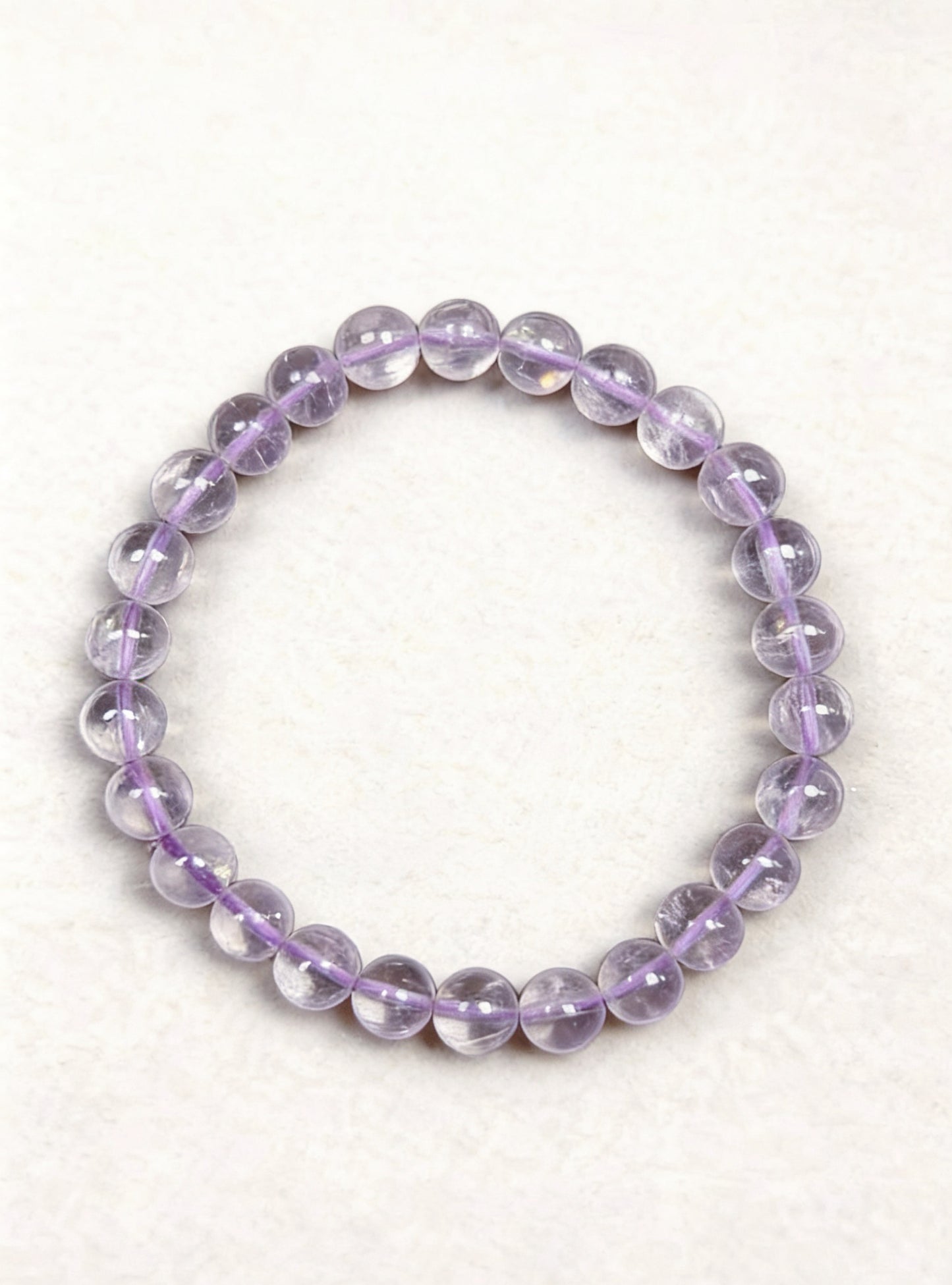 Lavender Kunzite Bracelet – Natural Transparent Crystal (7mm)