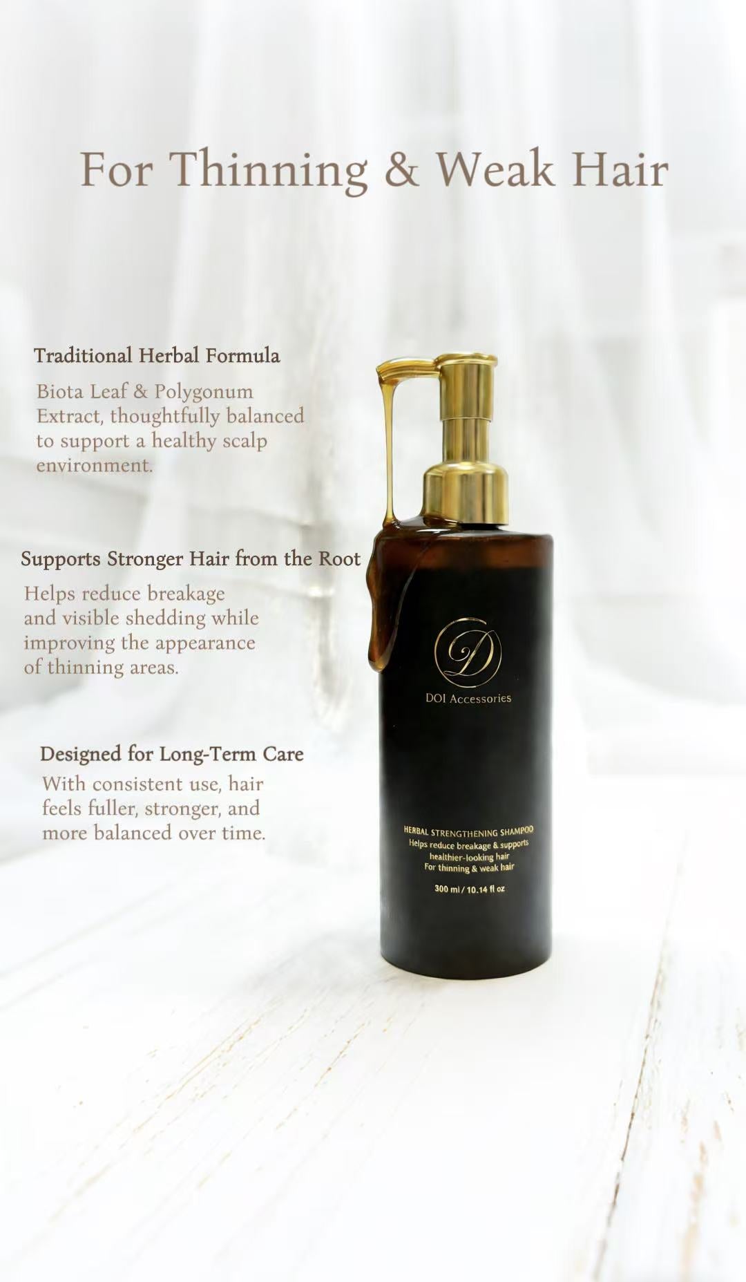 Herbal Anti Hair Loss Shampoo for Thinning Hair & Oily Scalp - 300ml