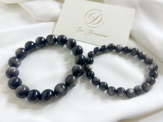 Silver Obsidian Bracelets