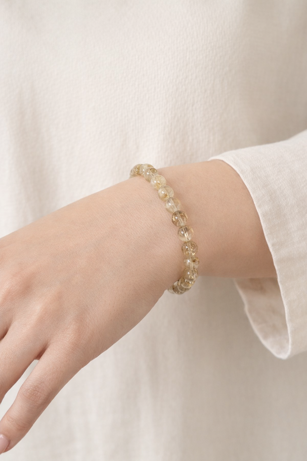 Gold Rutilated Quartz Bracelet – Natural Crystal (7mm)