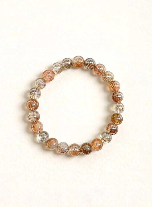 Colorful Black Gold Super Seven Bracelet – Natural Crystal (8mm-12mm)
