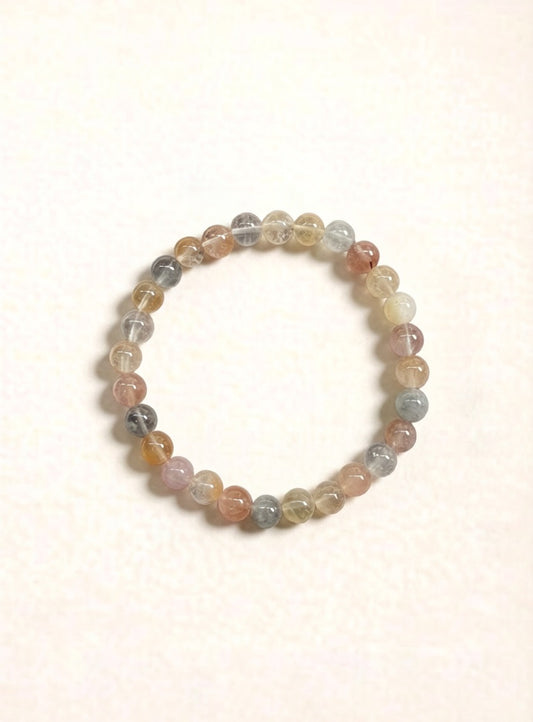 Colorful Rutilated Quartz Bracelet – Natural Crystal (7mm)