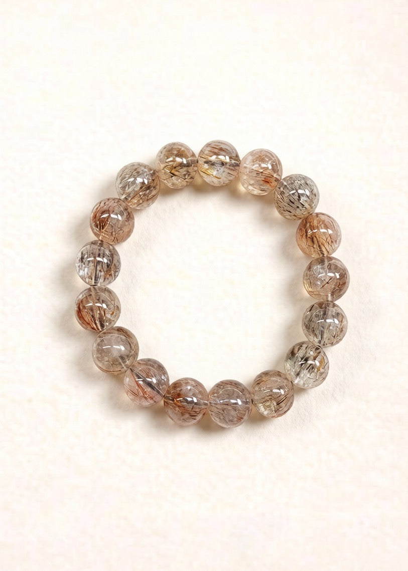 Colorful Black Gold Super Seven Bracelet – Natural Crystal (8mm-12mm)