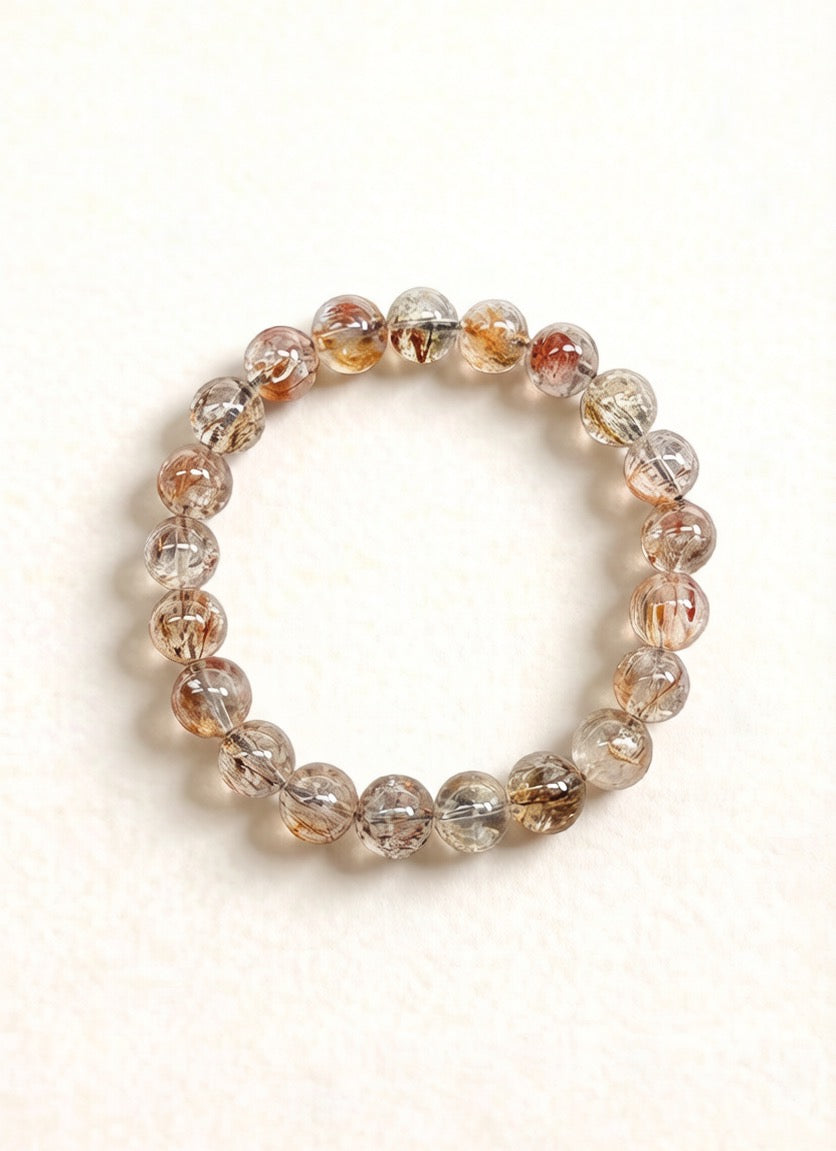 Colorful Black Gold Super Seven Bracelet – Natural Crystal (8mm-12mm)