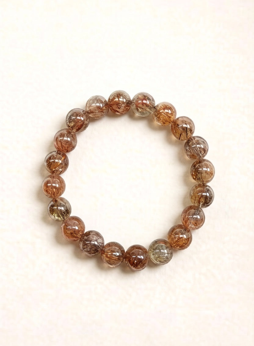 Colorful Black Gold Super Seven Bracelet – Natural Crystal (8mm-12mm)