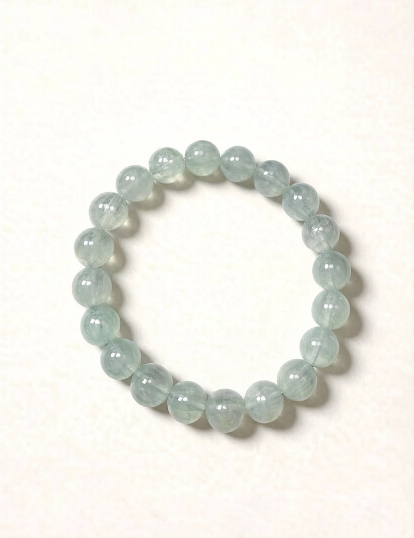 Green Silk Fluorite Bracelet – Natural Crystal
