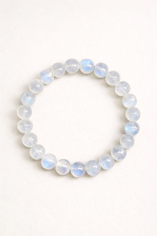 Blue Moonstone Bracelet – Natural Crystal (7mm / 8mm)