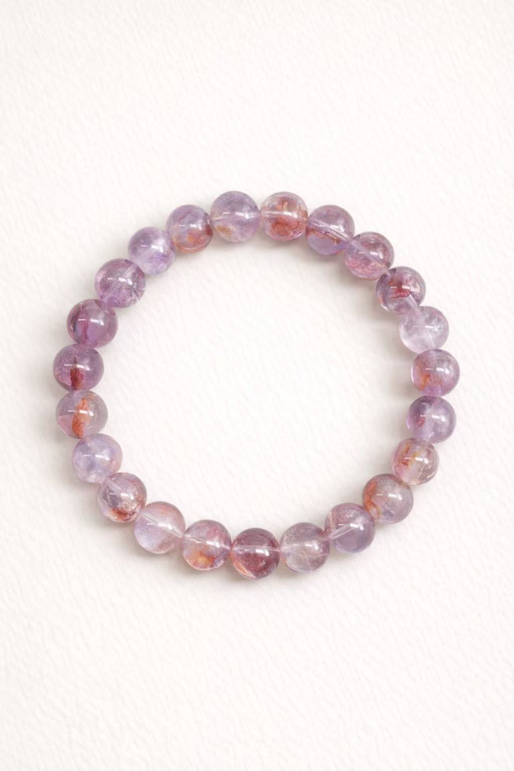 Purple Hematoid Quartz Bracelet – Natural Crystal (9mm / 10mm)