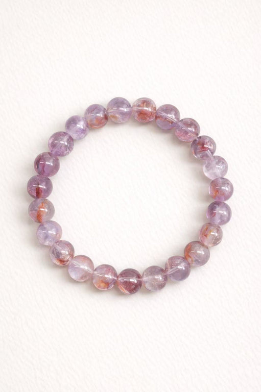 Purple Hematoid Quartz Bracelet – Natural Crystal (9mm / 10mm)