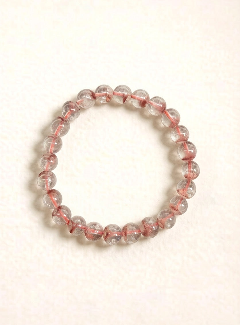 Red Phantom Quartz Bracelet – Natural Crystal (6mm / 10mm)