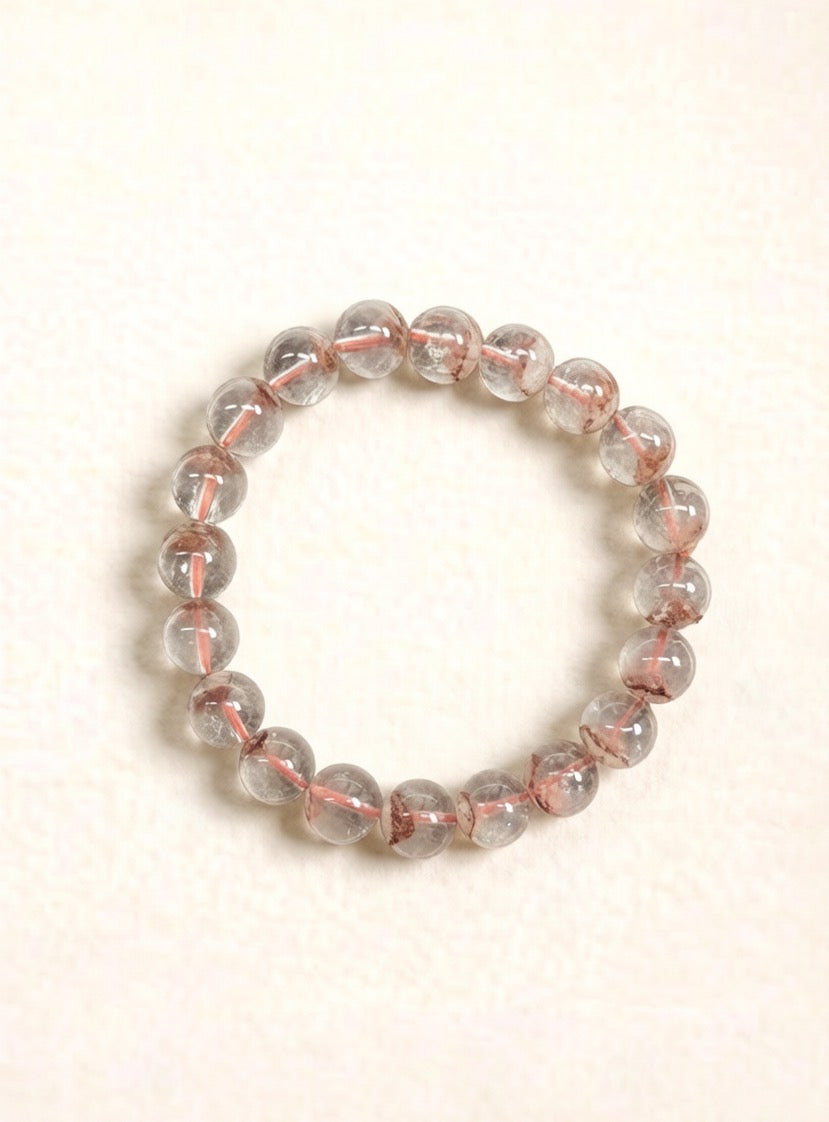 Red Phantom Quartz Bracelet – Natural Crystal (6mm / 10mm)