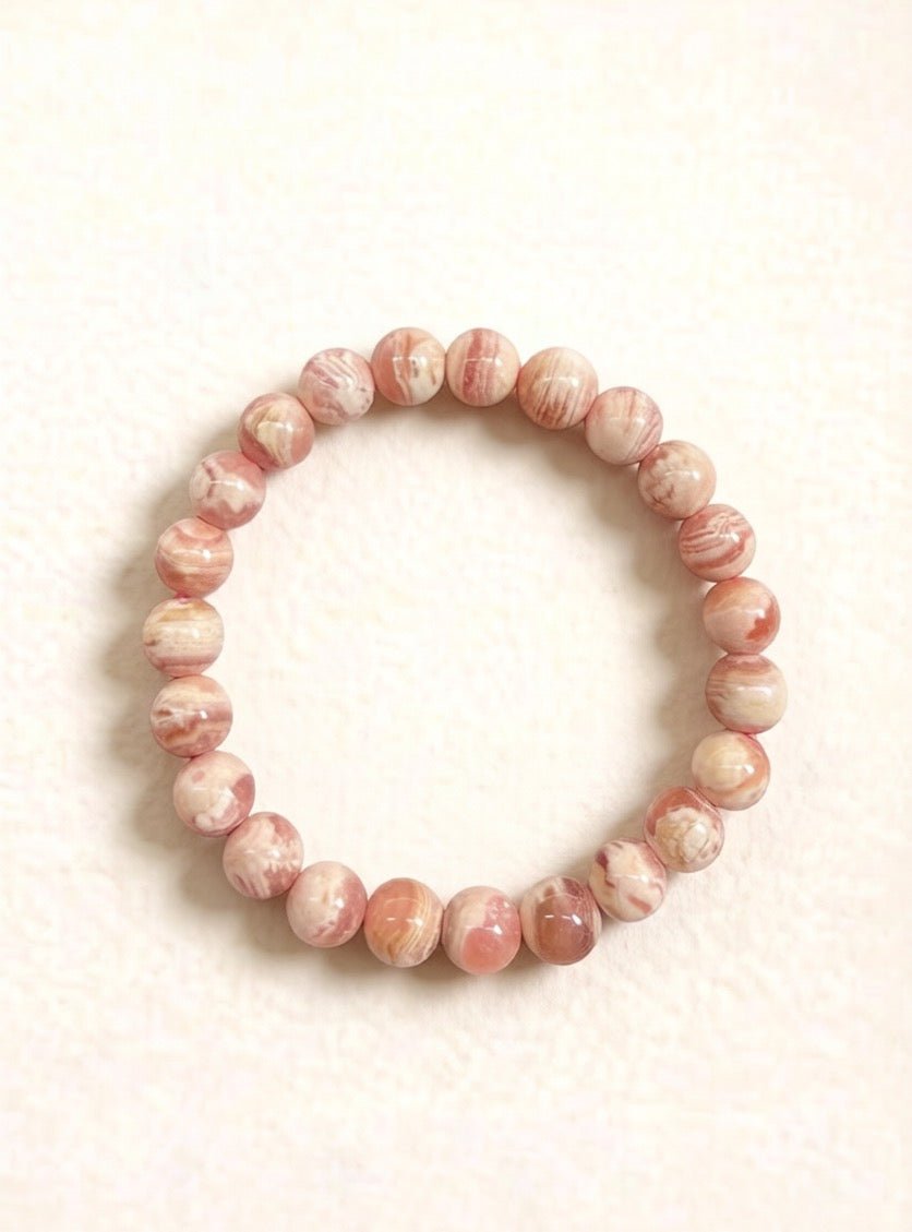 Rhodochrosite Bracelet – Natural Pink Gemstone (8mm / 10mm)