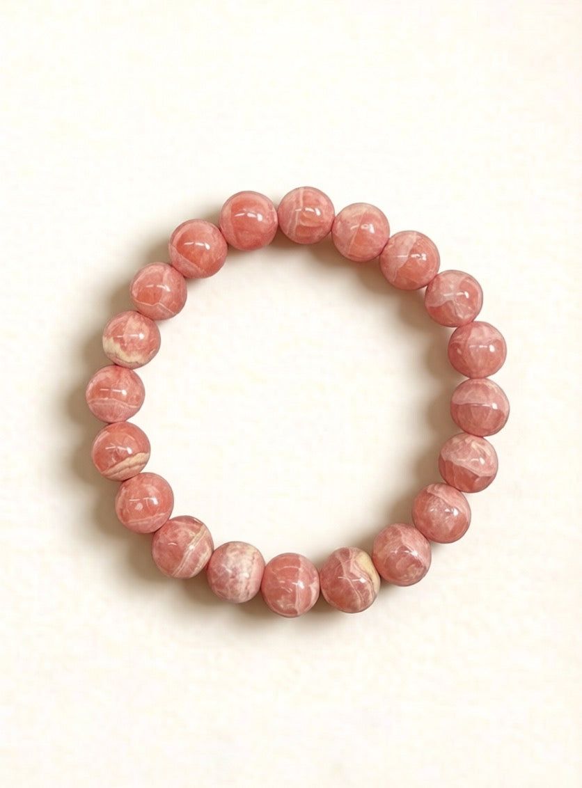 Rhodochrosite Bracelet – Natural Pink Gemstone (8mm / 10mm)