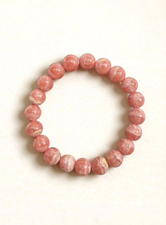 Rhodochrosite Bracelet – Natural Pink Gemstone (8mm / 10mm)