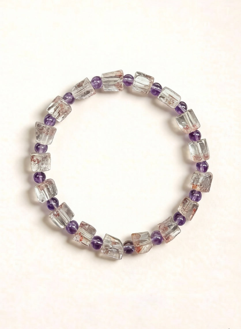 Golden Strawberry Super Seven Bracelet – Natural Crystal (6mm)
