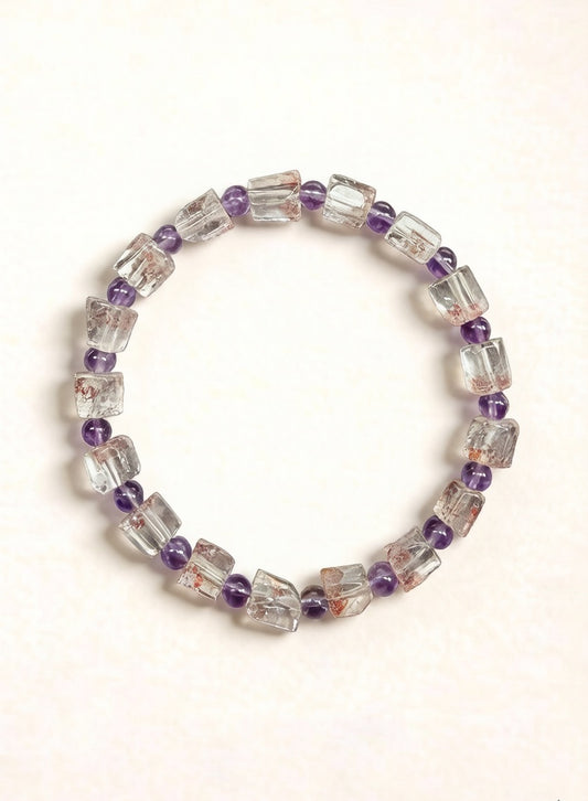 Golden Strawberry Super Seven Bracelet – Natural Crystal (6mm)