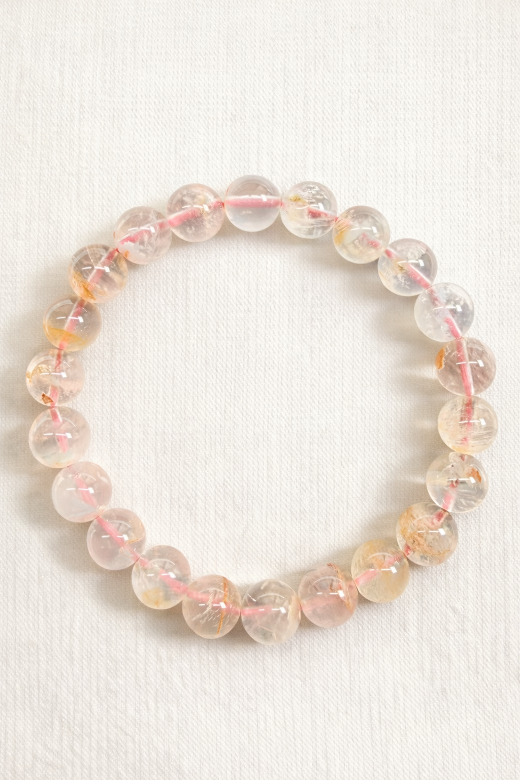 Orange Phantom Quartz Bracelet – Natural Crystal (8mm / 10mm / 11mm / 12mm)
