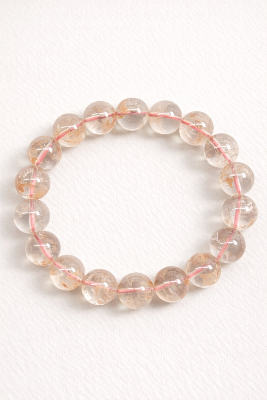 Orange Phantom Quartz Bracelet – Natural Crystal (8mm / 10mm / 11mm / 12mm)