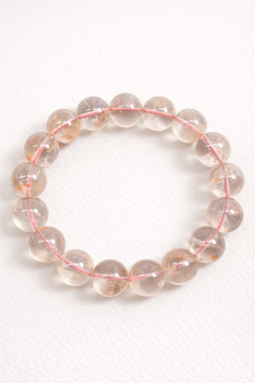 Orange Phantom Quartz Bracelet – Natural Crystal (8mm / 10mm / 11mm / 12mm)