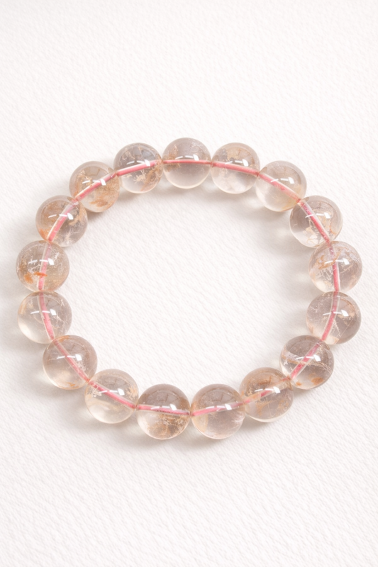 Orange Phantom Quartz Bracelet – Natural Crystal (8mm / 10mm / 11mm / 12mm)