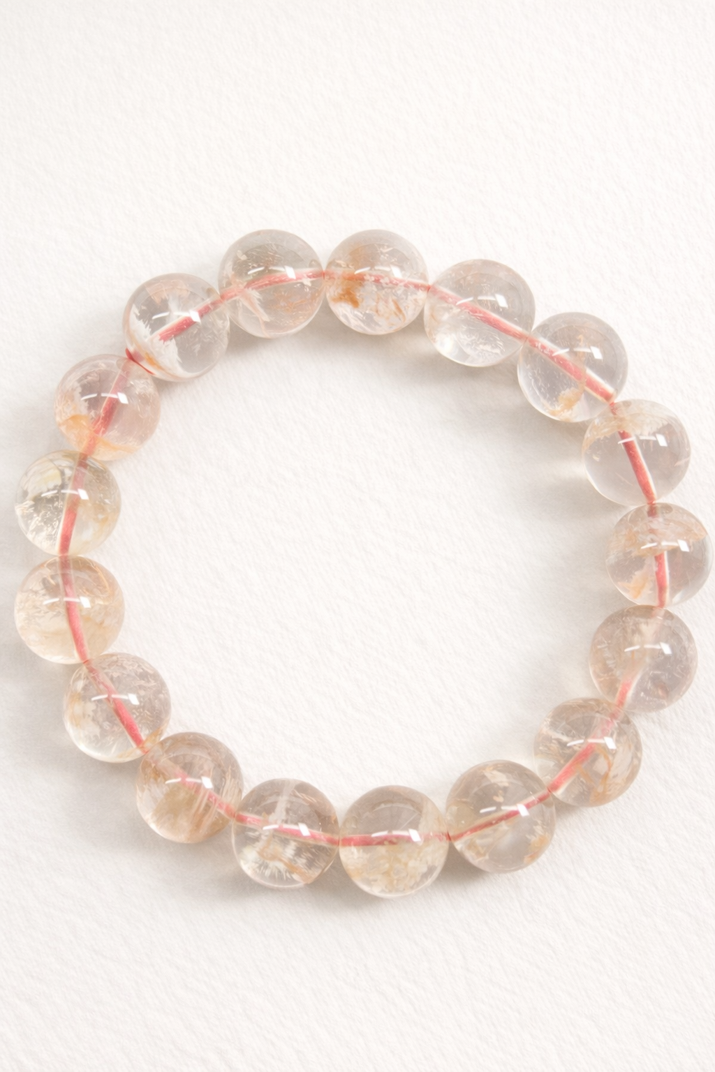 Orange Phantom Quartz Bracelet – Natural Crystal (8mm / 10mm / 11mm / 12mm)