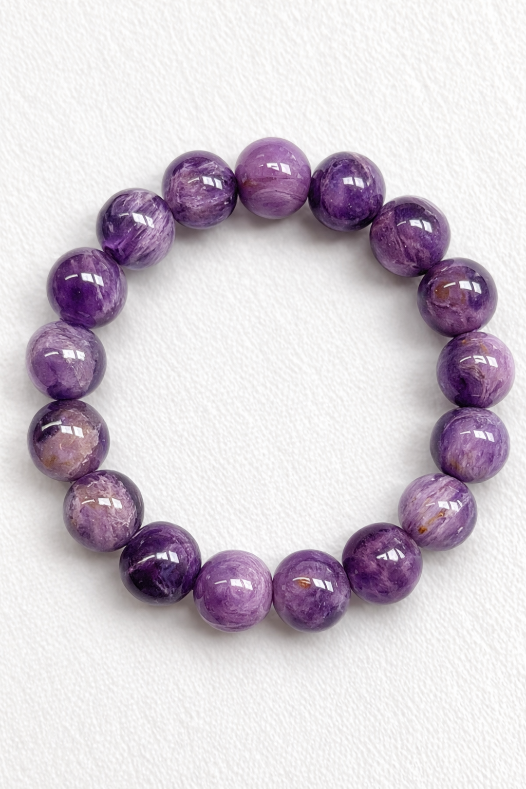 Purple Quartz Bracelet – Natural Lavender Crystal (8mm / 10mm / 11mm)