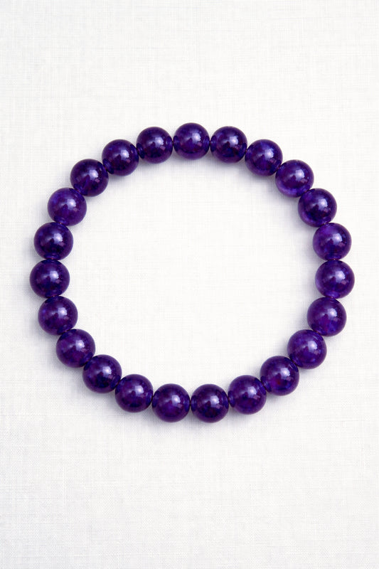 Uruguay Amethyst Bracelet – Natural Deep Purple (9mm)