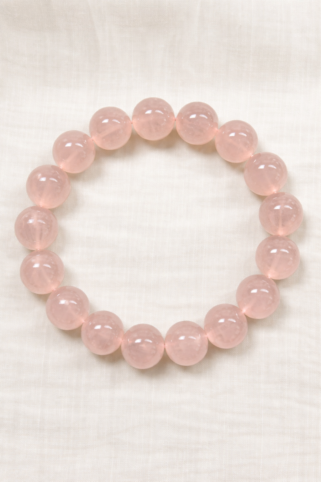 Grapefruit Rose Quartz Bracelet – Natural Gemstone (12mm)