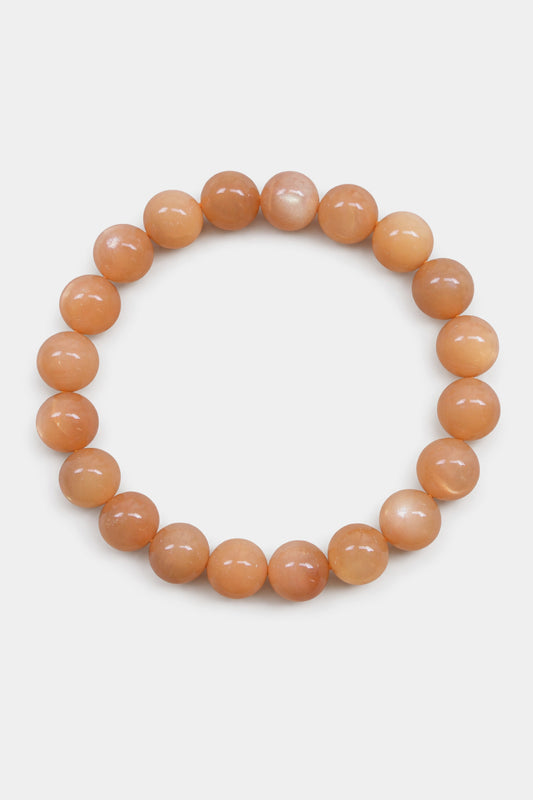 Peach Moonstone Bracelet – Natural Crystal (9mm)