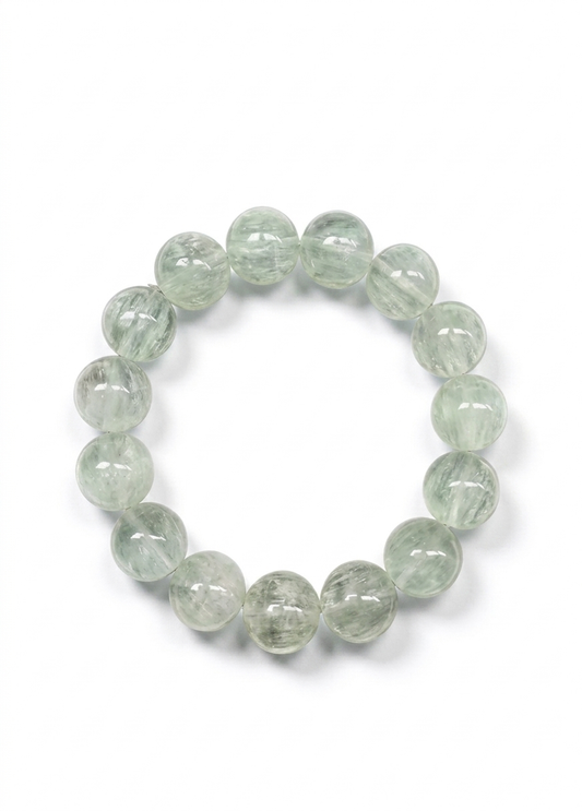 Green Silk Fluorite Bracelet – Natural Crystal