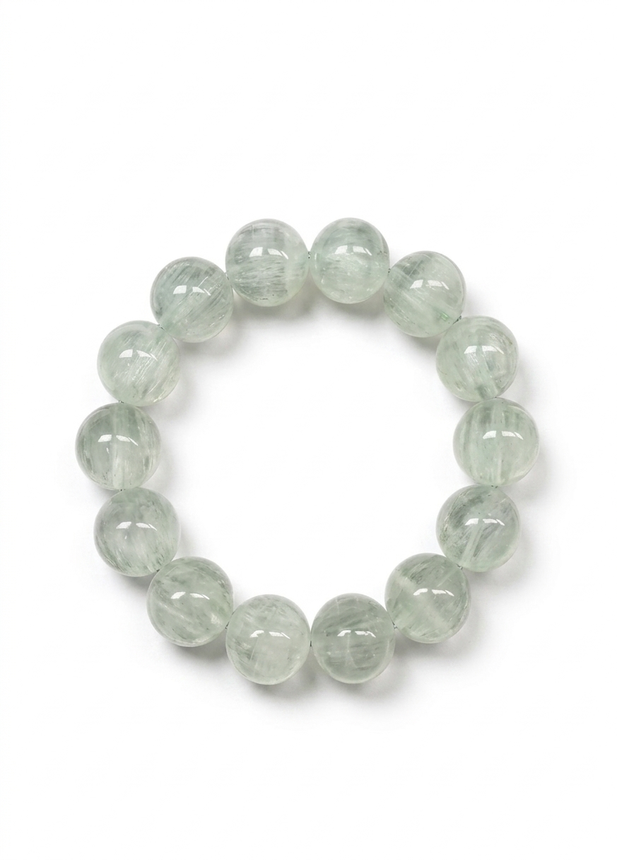 Green Silk Fluorite Bracelet – Natural Crystal