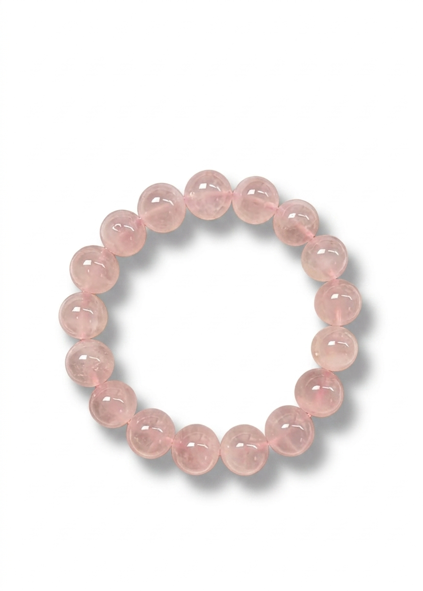 Grapefruit Rose Quartz Bracelet – Natural Gemstone (12mm)