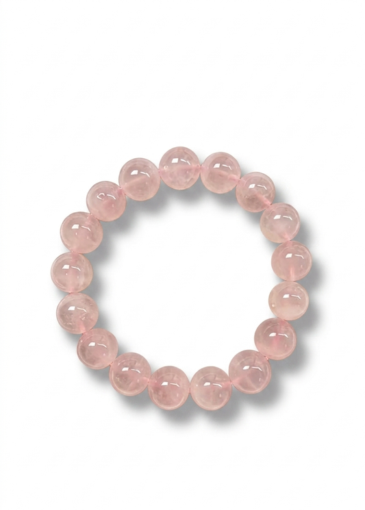 Grapefruit Rose Quartz Bracelet – Natural Gemstone (12mm)