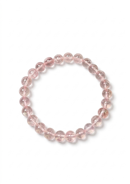 Ice Rose Quartz Bracelet – Natural Rose Quartz Bracelet (7mm Pink Crystal)